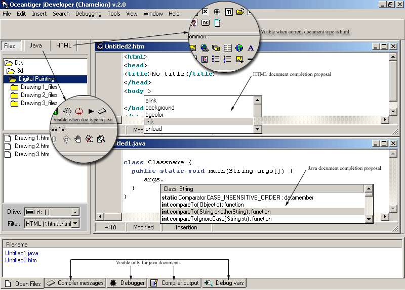 Screenshot of Oceantiger jDeveloper 2.0